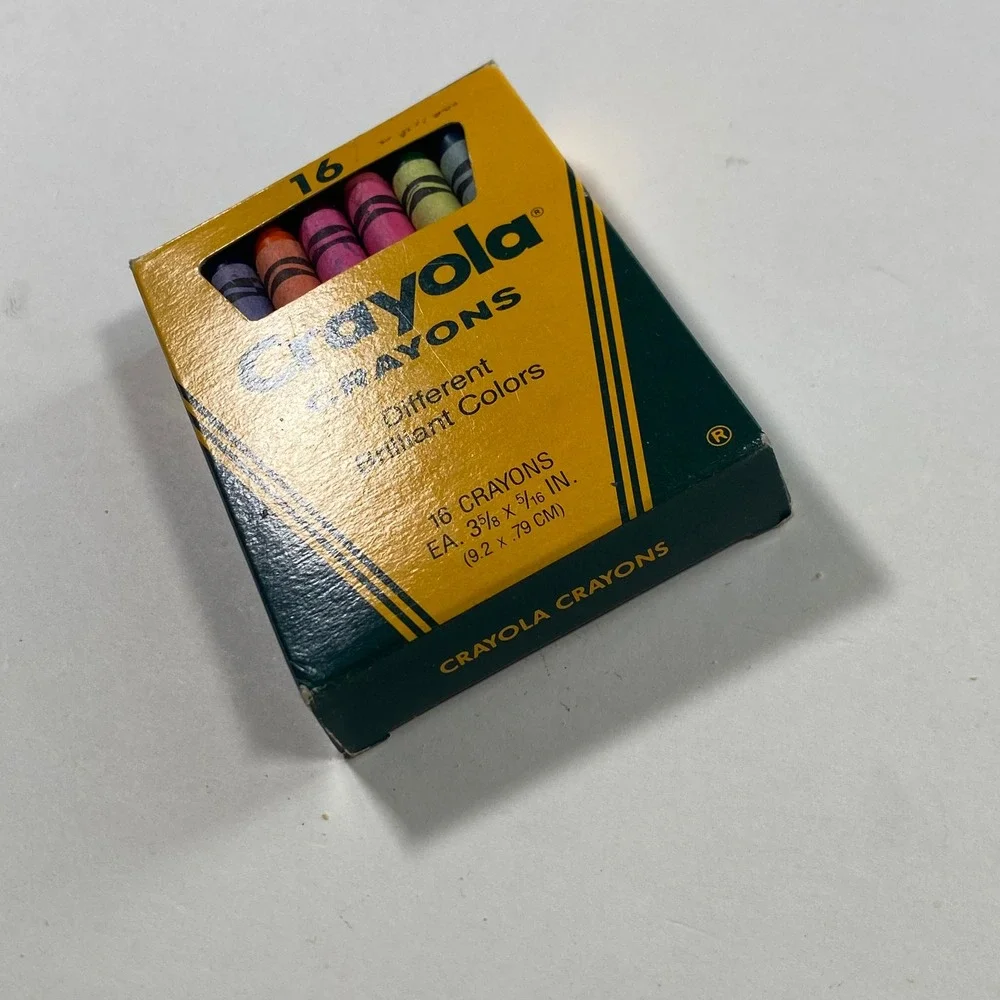 Vintage 1985 Crayola‎ Crayons 16 Count Binney & Smith Made in USA Yellow Box